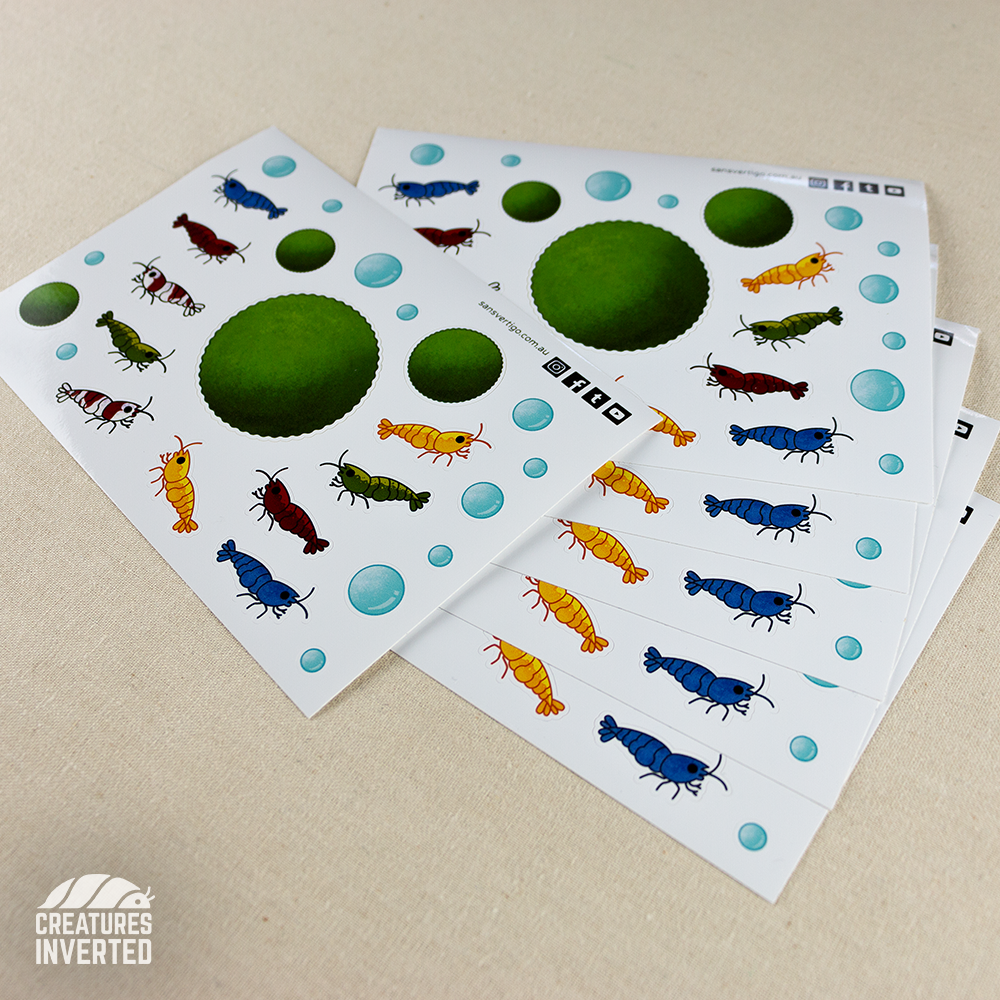 A6 Shrimp Sticker Sheet